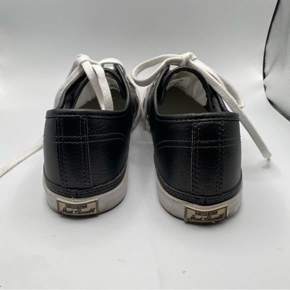 Converse Jack Purcell Size 6 Leather Black Silver Shoes - Picture 5 of 7
